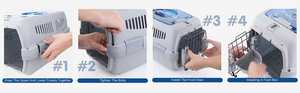 PETCUTE Транспортний бокс для собак та котів: міцний, дихаючий, з зручною ручкою, складний, до 6 кг, сірий+чорний