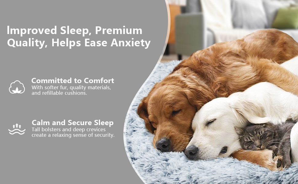 М'який лежак для собак, нековзна підкладка, крісло-гніздо для великих собак, сірий, 100 x 60 см