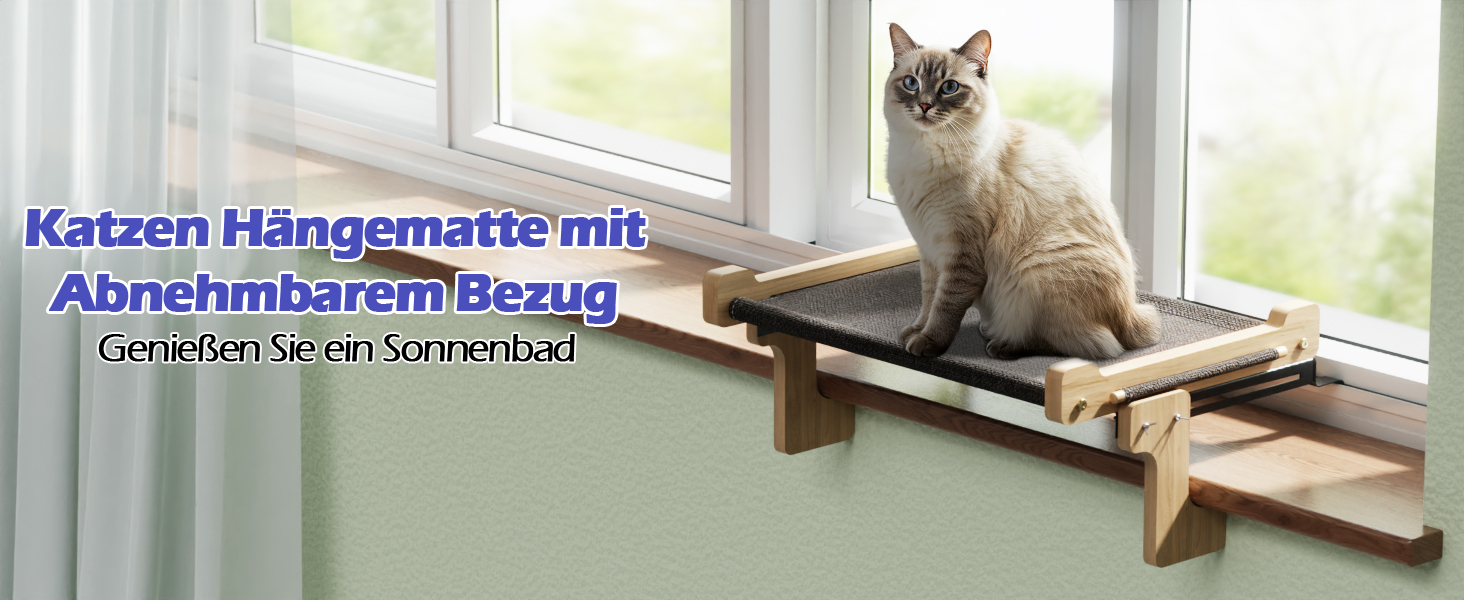 Крісло-гамак для кота Eukue на вікно з міцного дерева та металу (до 30 кг)