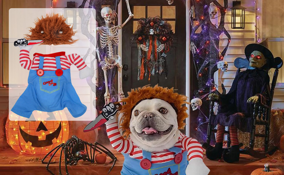 Костюм для собак на Хелловін з курткою та штучним баром, дихаючий, регульований, для свят, вечірок (S)