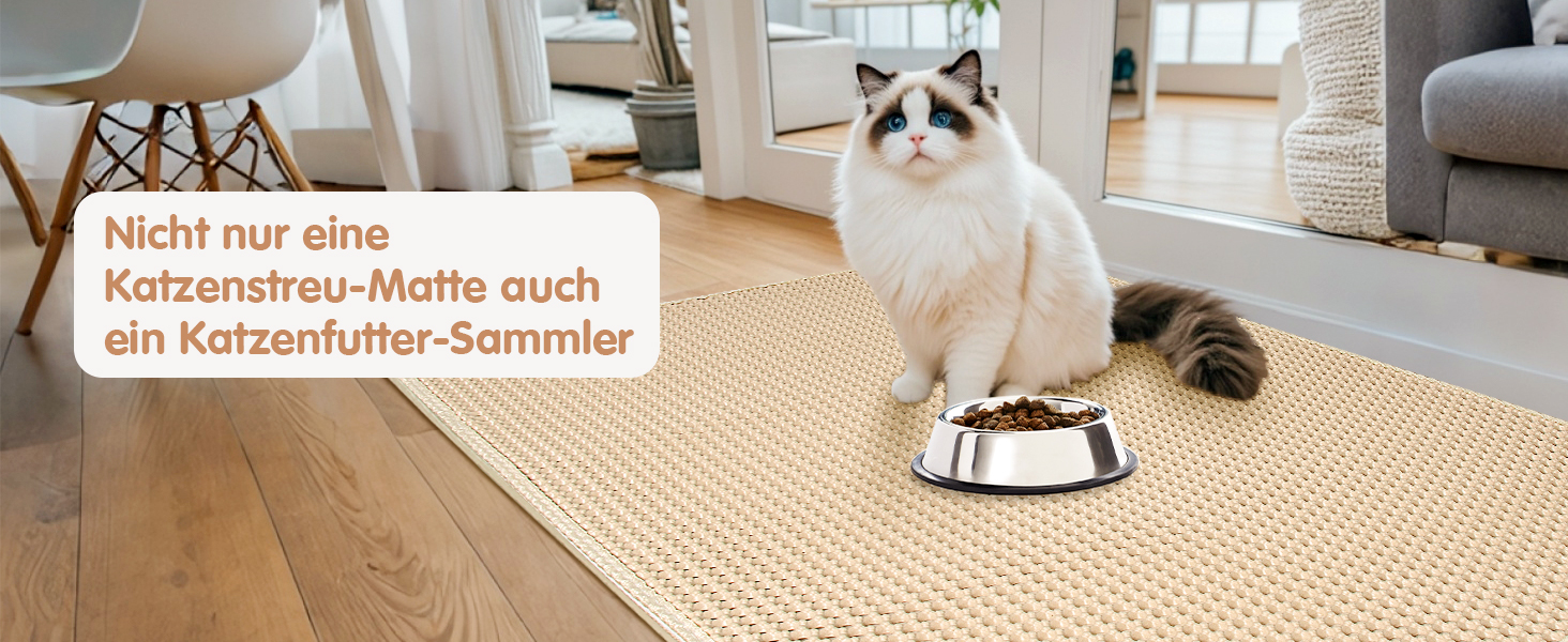 Килимок для котячого туалету Ycozy Katzenklo Matte XL 90x60 см, EVA, двошаровий, вологостійкий, легко миється, бежевий