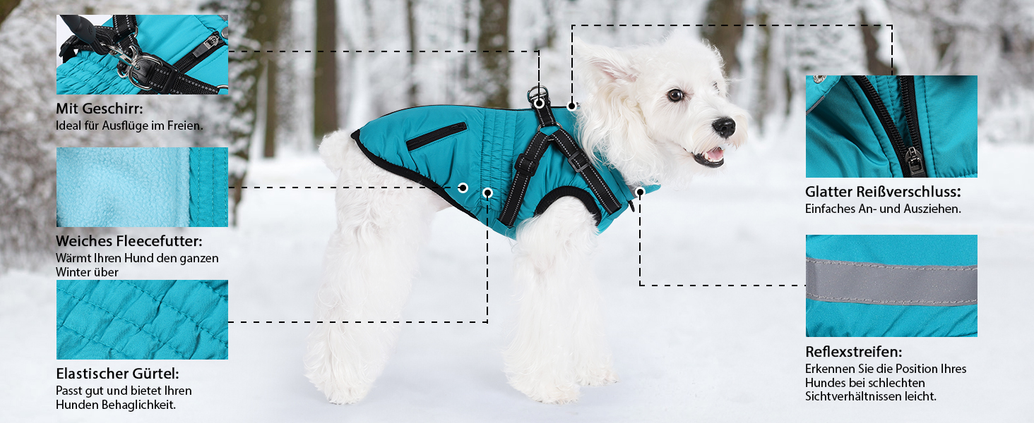 Водонепроникний теплий зимовий теплий куртка для собак та котів. Зелений, на блискавці