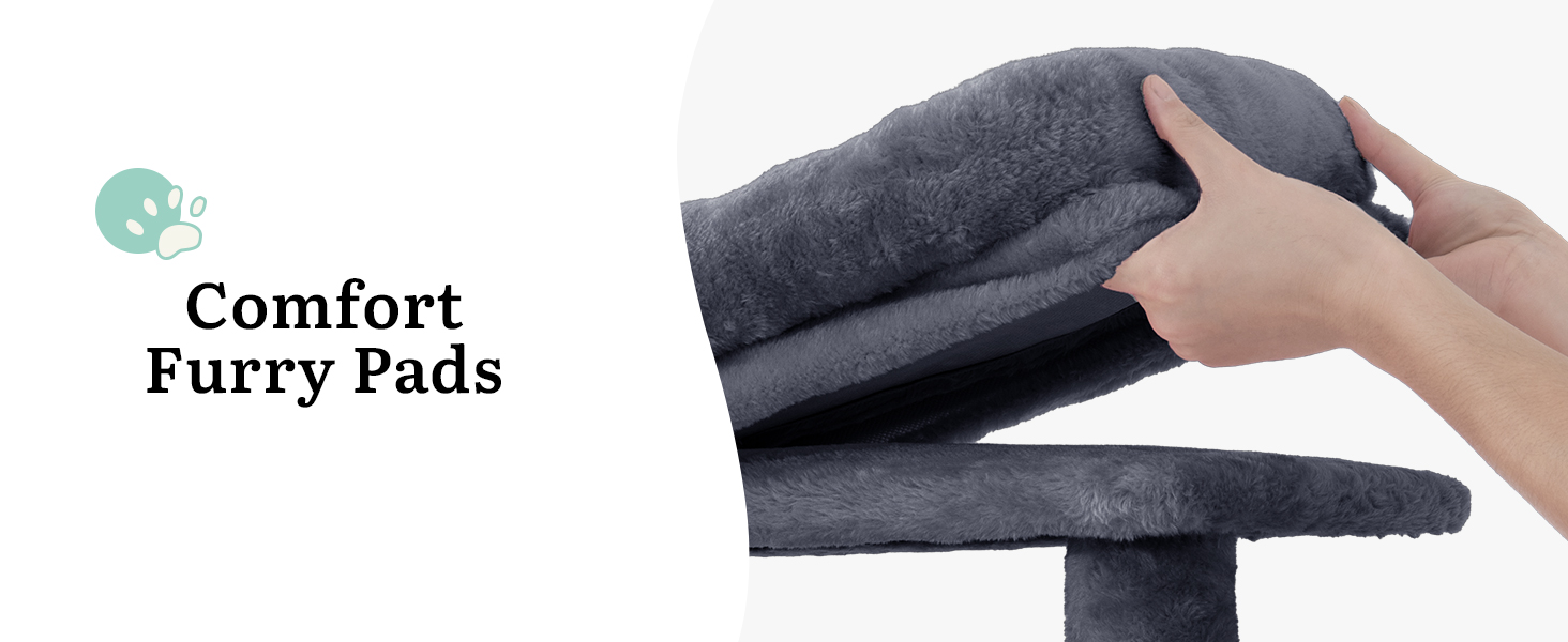 Дерев'яний комплекс для котів YITAHOME з подряпальниками, будиночком та лежаками, 157 см, сірий