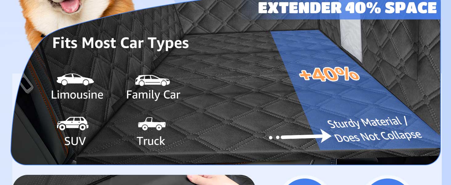 Автоматичний килимок для собак Nobleza з жорсткою основою, 164x131 см, чорний. Захист заднього сидіння авто, вологостійкий, антиковзкий, універсальний розмір