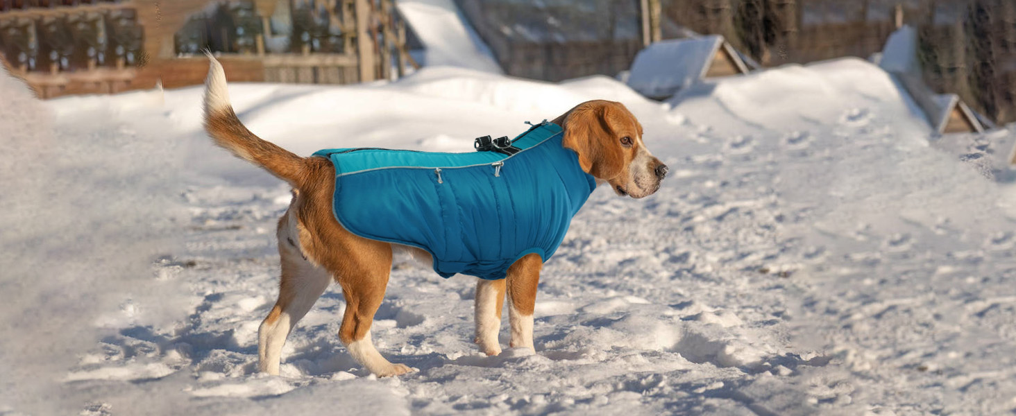 Водонепроникний теплий зимовий одяг для собак - куртка-манжетка з отвором для шлейки, камуфляж Olive Drab (3XL)