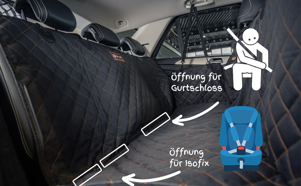 Захист сидінь автомобіля ForYou® з підстилкою для собак - Водовідштовхувальний захист сидінь для собак з боковими панелями та віконцем, стійкий до подряпин, преміум-якість, Made in Germany