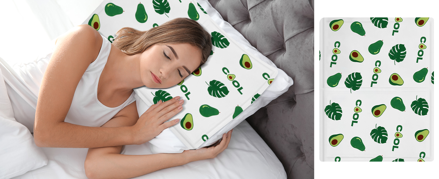 Кілим-охолоджувач для собак та котів Ninonly 50 x 65 см - самоохолоджуючий, водонепроникний, з нетоксичним гелем (Авокадо)