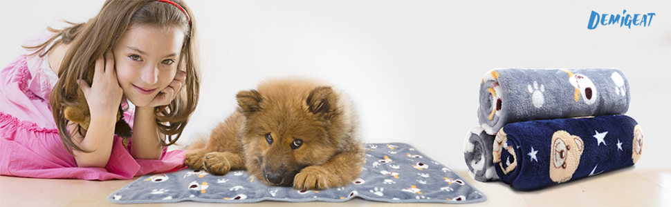 М'яка ковдра для собак та котів Demigeat, 3 шт. - плюшева, миюча, для малого та середнього розміру, для весни та літа, сірого кольору