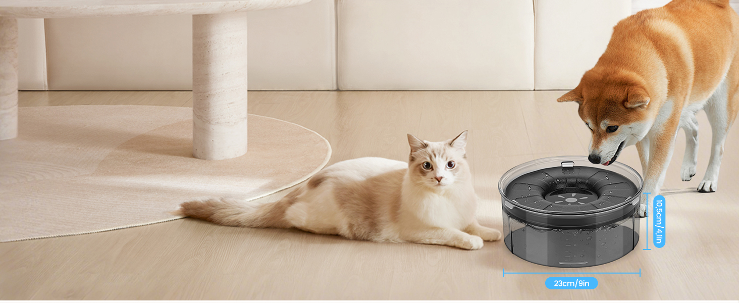 Миска для собак PETTOM 3L без облизування, витоки, прозора, чорна, для дому та вулиці
