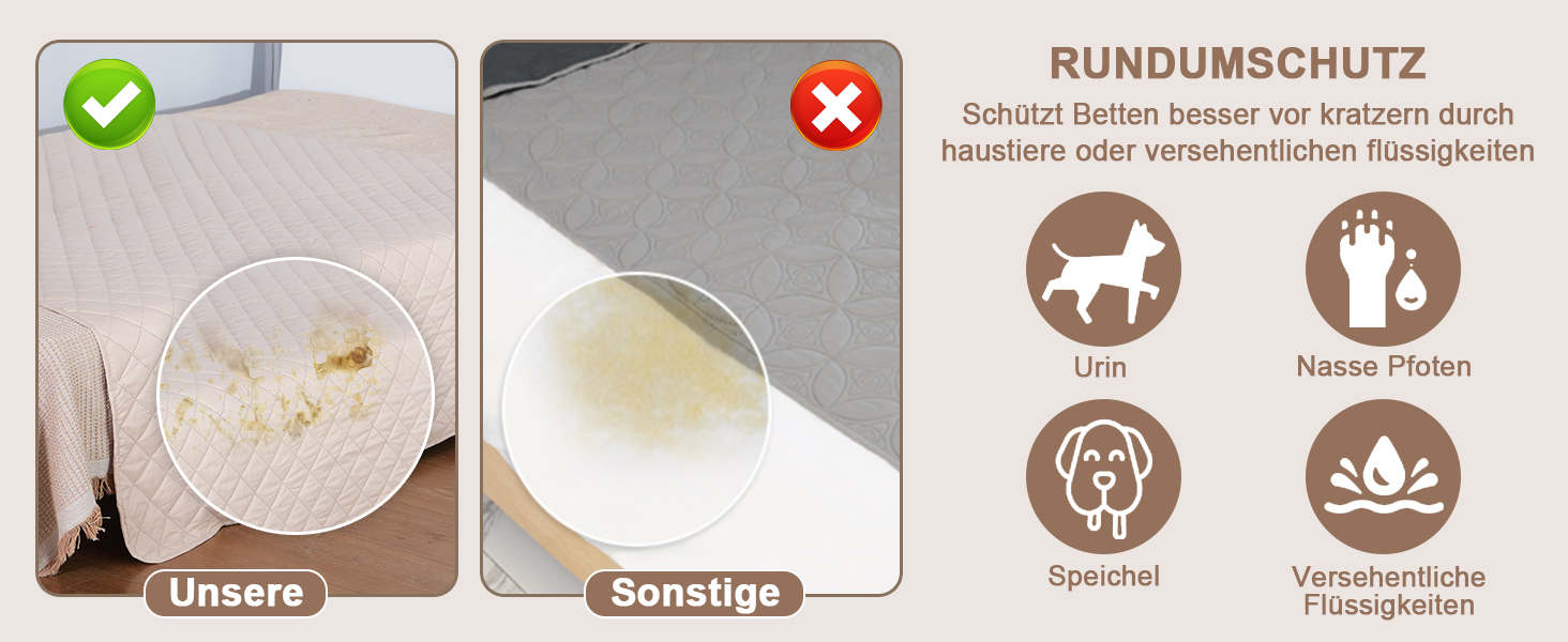 Водонепроникний килимок для собак на диван, ліжко та в авто - котячий килимок, захист дивану/ліжка від подряпин, двосторонній, миючий, ідеальний для великих/маленьких собак (Рожевий, 203x152 см)