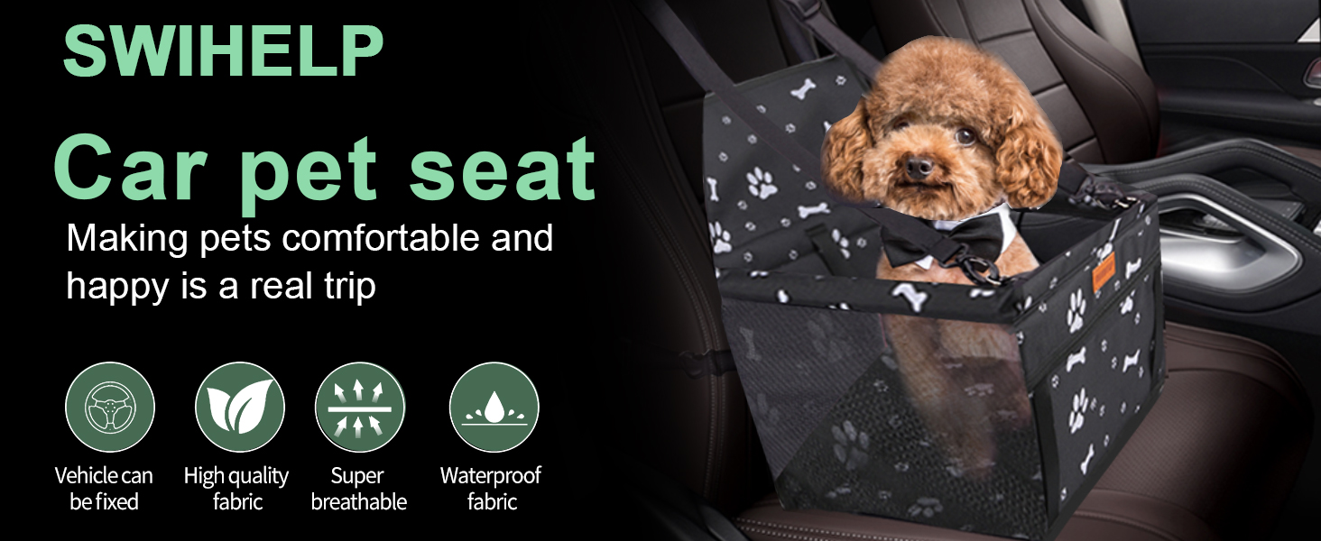 Автокрісло для собак - переноска для маленьких собак, водонепроникна, для заднього та переднього сидіння