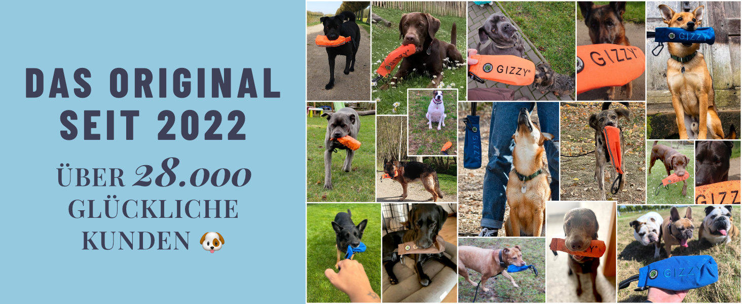 GIZZY® Оригінальний Futterdummy для собак: міцний мішечок для корму для всіх порід | Тренування з ласощами | Аксесуар для собак (Помаранчевий)