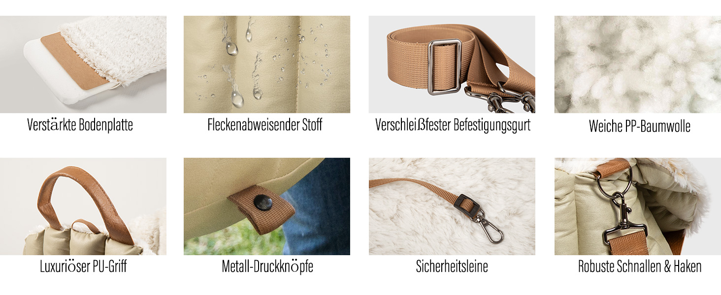 Автомобільне крісло, переноска та ліжко для маленьких собак ClevaHome – Крісло для собак до 4,5 кг, переноска для дому та вулиці