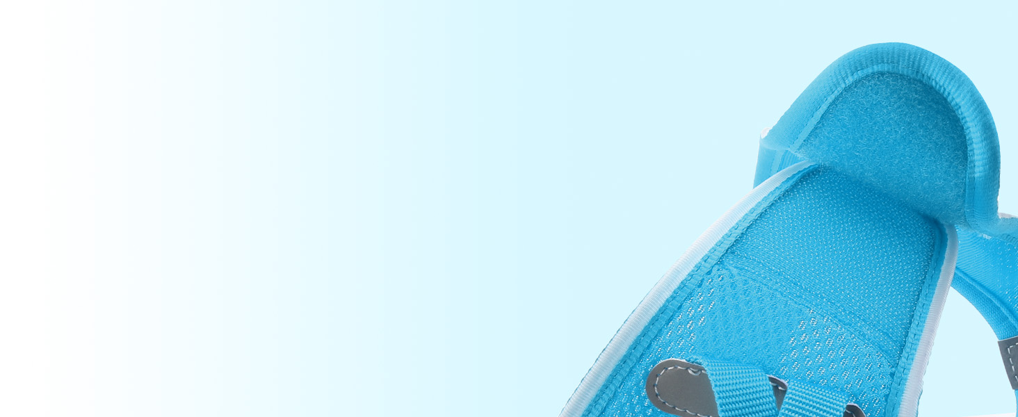 Світлодіодне шлейка для собак Feycig з LED підсвічуванням, перезаряджувана, для цуценят та собак середніх розмірів, дихаюча, синього кольору (Large)