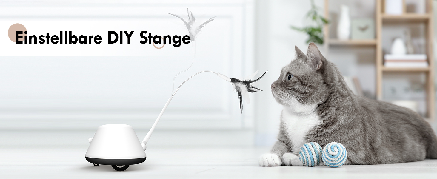 Інтерактивна іграшка для котів TGFIX 3 в 1 – електрична, з колесами та лазером, інтелектуальна іграшка, уникає перешкод, чорна