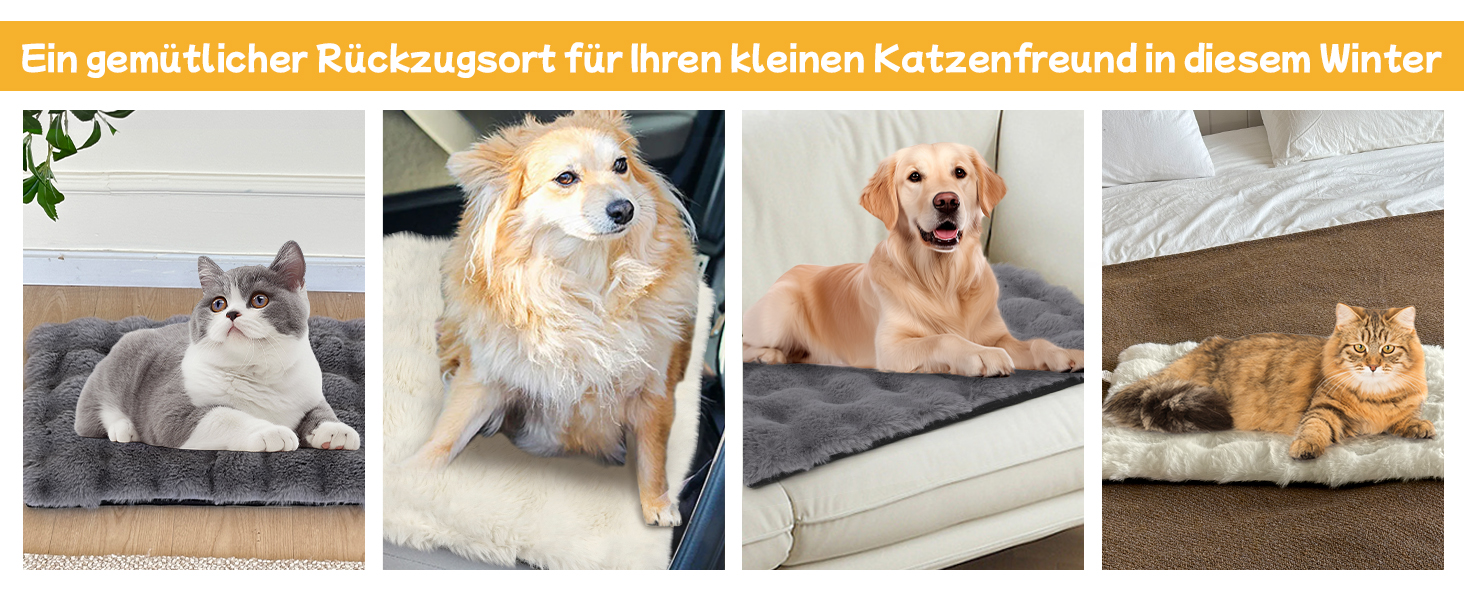 Самогріюча ковдра для котів та собак XIAPIA, фланелева, без кабелів, тепла, миється, термоковдра для котів, подушка для котів, для дому та авто, сіра, 60 x 45 см, M