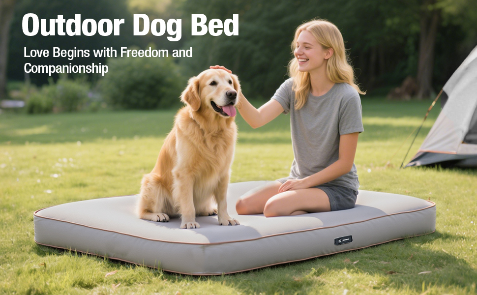 Кругле лежанка для собак Lekereise: водовідштовхувальний, надувний, 126x66x12 см, для середніх та маленьких собак, знімний чохол, для подорожей та саду (сірий), XL