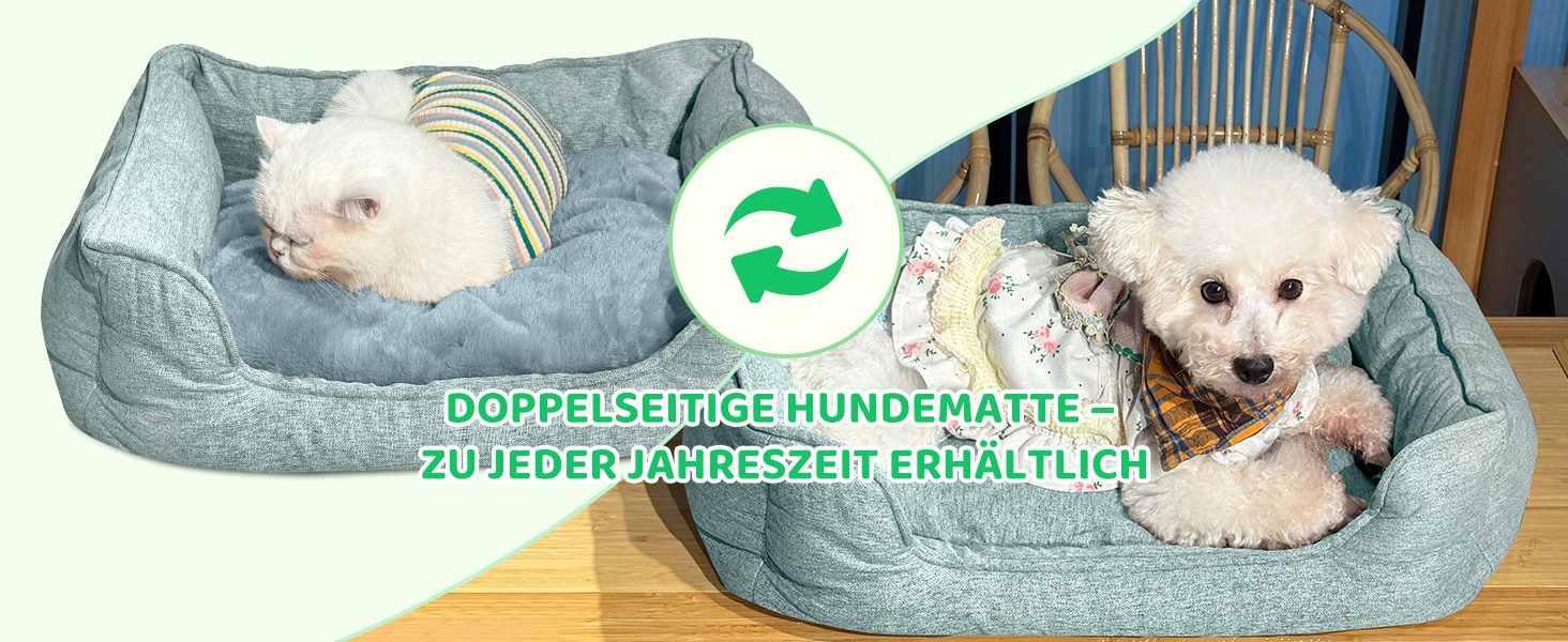 Крісло-ліжко для собак великих порід, 90x69x21 см, зелене, з м'якою подушкою, миється, двостороннє