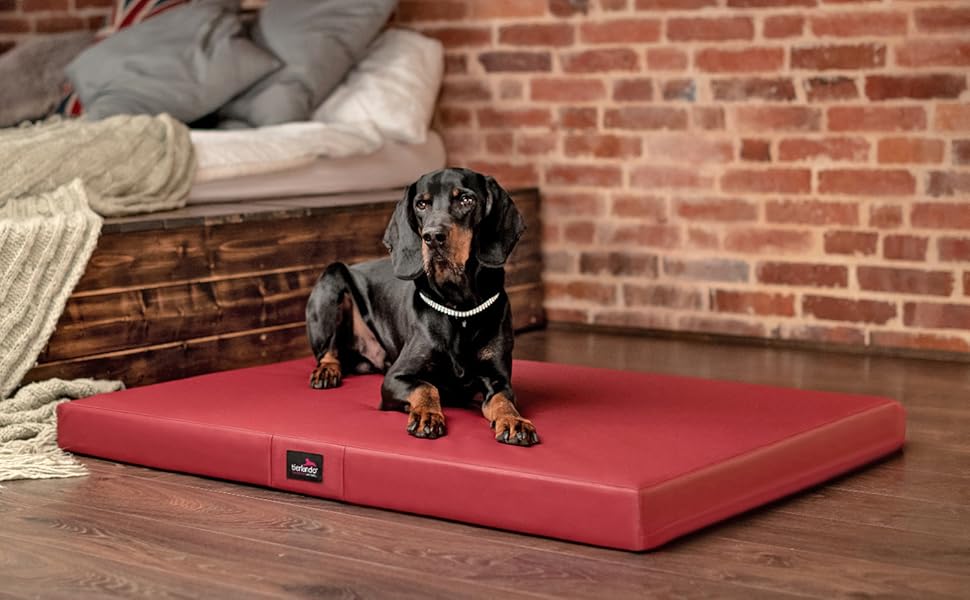 Ортопедичний лежак для собак Tierlando Alice Easy CLEAN з екошкіри, 100x80 см, сірий (графіт)