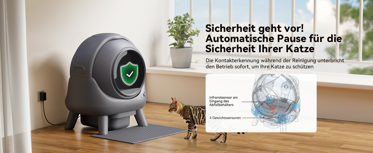 Автоматичний лоток для котів Katzenklo FEELNEEDY 65L з APP-керуванням, сенсорами безпеки та контролем запаху