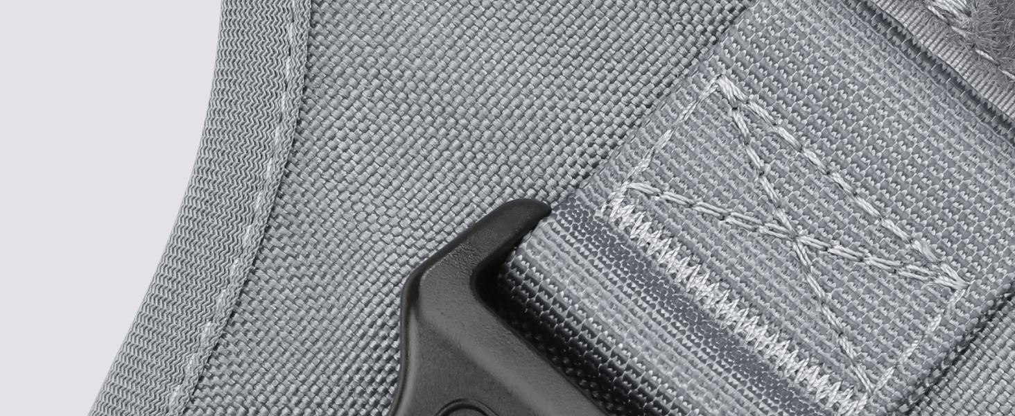 Шлейка для собак Rabbitgoo великих порід, без натягу, тактична з MOLLE, металеві пряжки, дихаюча, військова, регульована, з підкладкою, сіра, L (1 шт.)