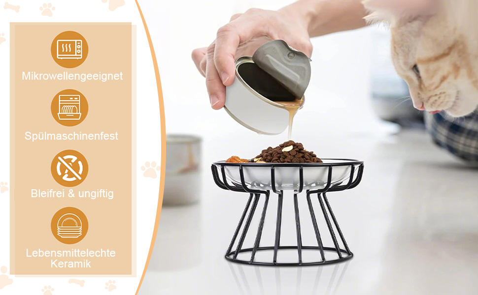 Підвищені годівниці для котів (2 шт.) - металеві миски з підставкою, 15 см, для кошенят та дорослих котів