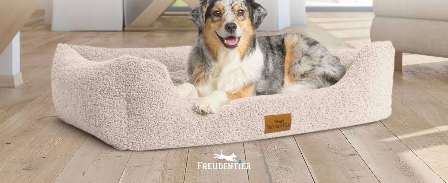 Ортопедичне ліжко для собак Teddy - Корзина для собак, яку можна прати - Ергономічне ліжко для собак з знімним лежаком - Сертифікат OEKO® TEX & Виготовлено в ЄС - Для маленьких, середніх та великих собак (Грейж, L) Грейж L (100x70 см)