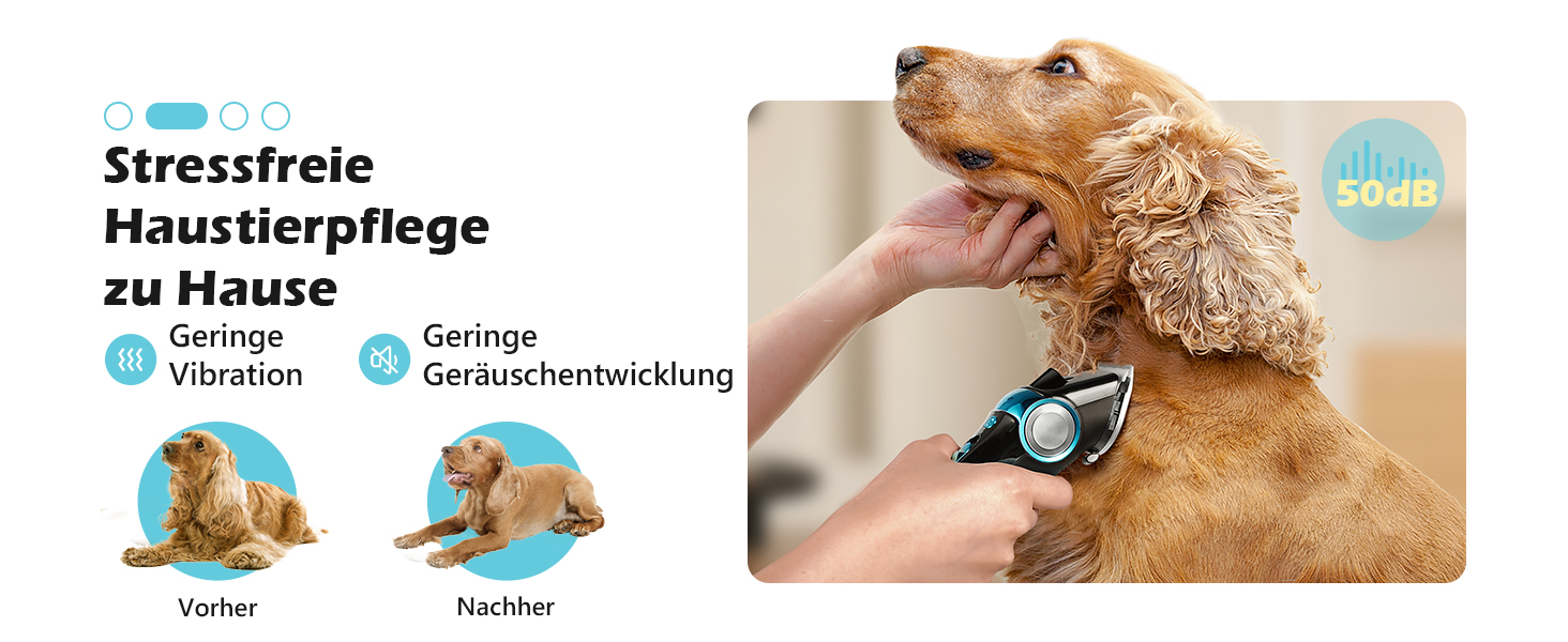 Машинка для стрижки собак Leise з LED-підсвічуванням, 2 швидкості, для догляду за обличчям, вухами, лапами. Блакитна