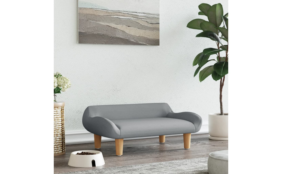 Крісло-ліжко для собак, м'яке ліжко для тварин, лежанка для собак та котів, сірий колір, тканина