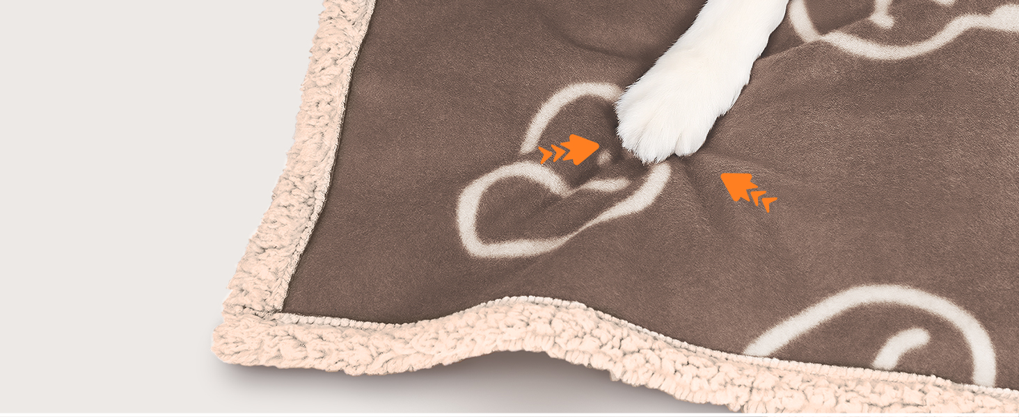 Водонепроникний лежак для собак PETTOM з флісу Sherpa, 127 x 100 см (Колір: Коричневий)