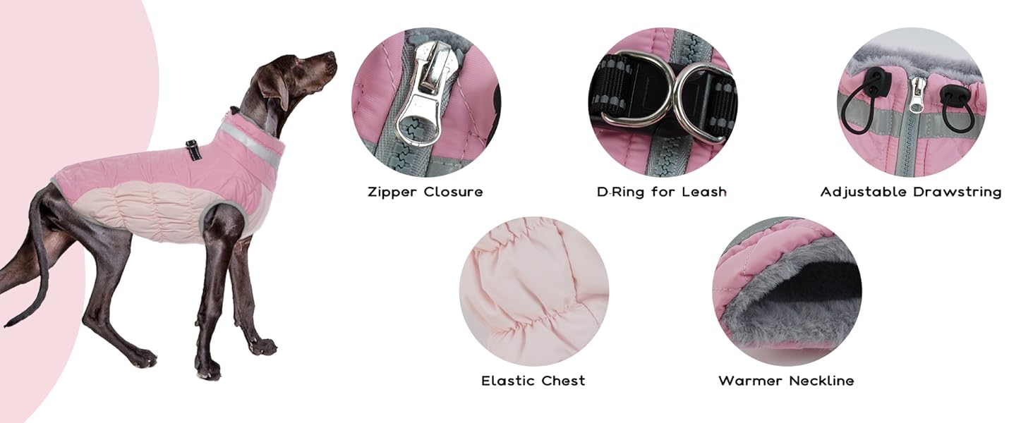Теплий зимовий одяг для собак XS: теплий пуловер, куртка, жилетка для чихуахуа та інших маленьких порід (рожевий)