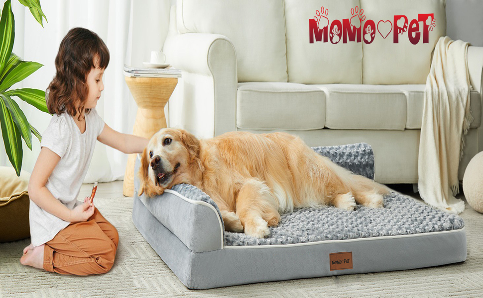 Ортопедичні лежанки для собак великих порід - водонепроникні, з водонепроникним підкладом, з неслизьким дном, знімний та пральний чохол (XL: 107 x 81 x 18 см)
