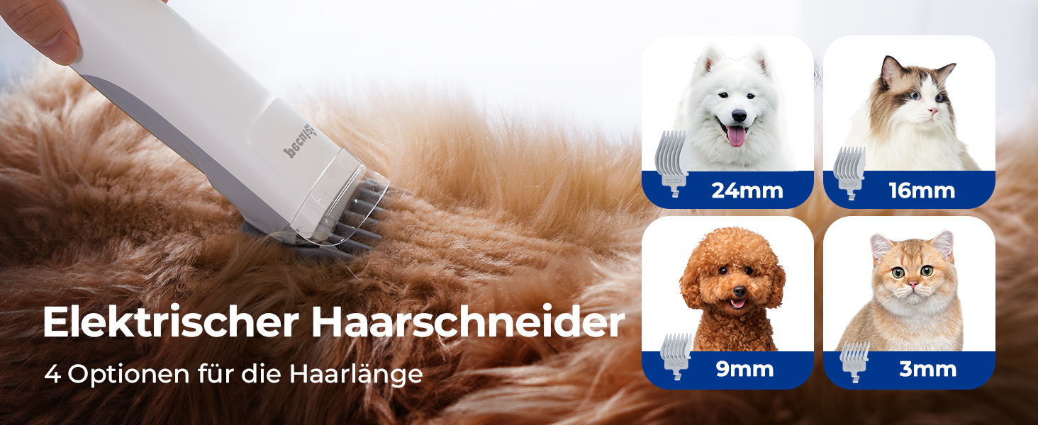 Пилсос для собак та котів Pecute 12000Pa з набором для грумінгу, 1.5л, машинка для стрижки