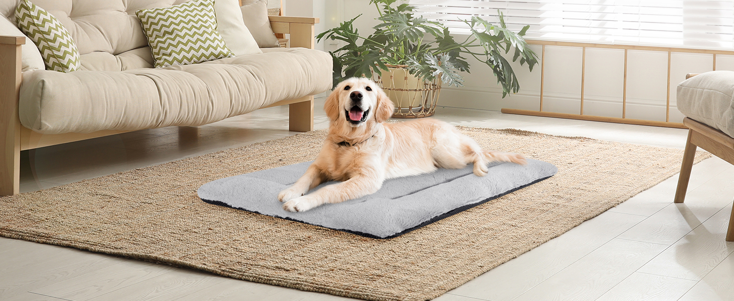 Крісло-лежанка для собак середніх порід, 90x60 см, сіре, з антиковзною основою