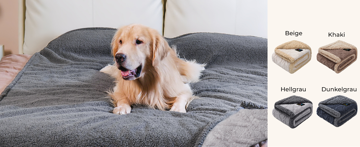 Водонепроникний килимок для собак Luciphia, миючий, для собак, котів, цуценят, теплий, м'який, флісовий, шерпа, для ліжка, дивана, софи, (102*145см) (145*165см)