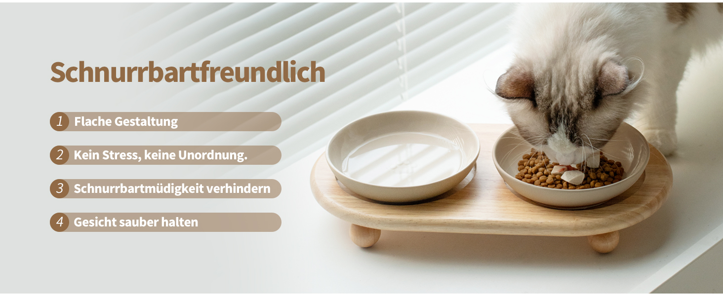 Набори керамічних мисок для котів Havniva (3 шт.) - широкі, білі, для вологого та сухого корму