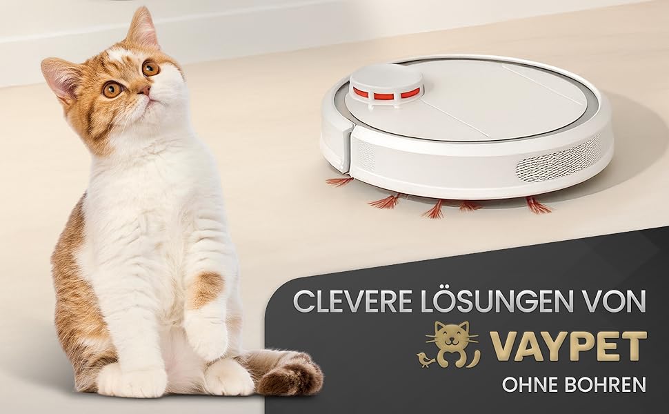 Підвищений годівниця для котів VAYPET® з силіконовим клеєм для кріплення на стіну без свердління. Плавучий годівниця для котів для зручного положення. Надійний годівниця з нержавіючої сталі білого кольору.