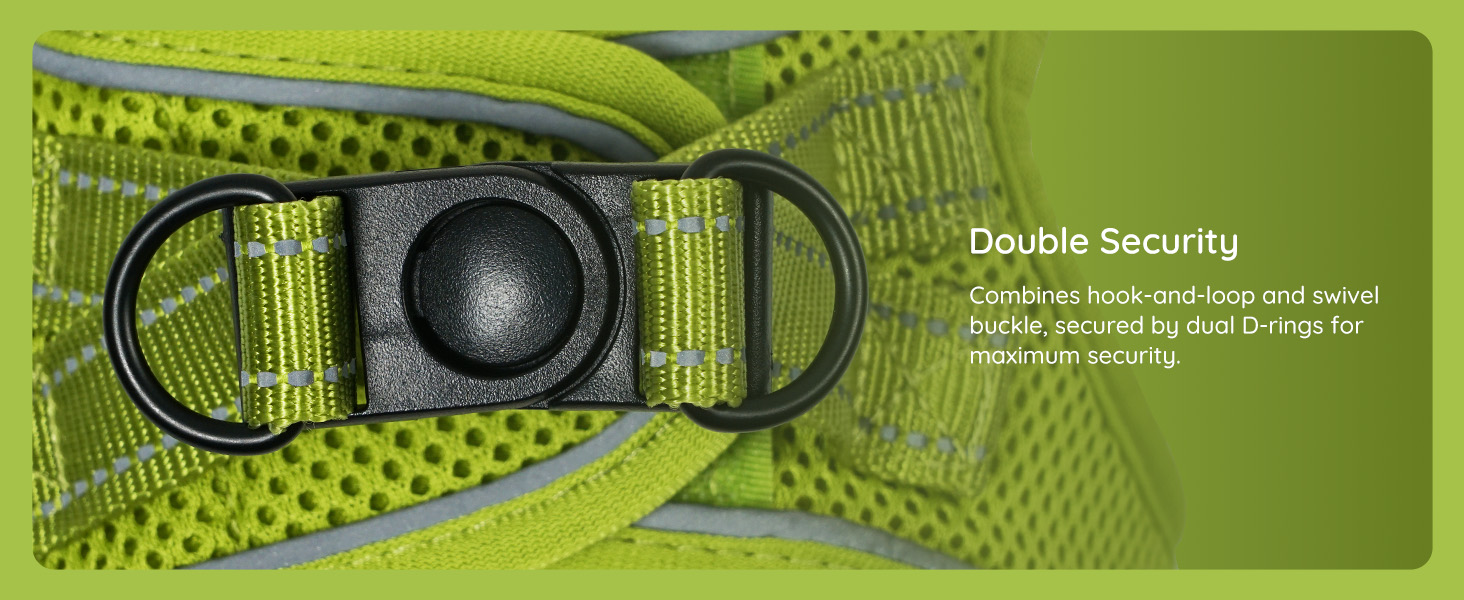 Шлейка для собак BELLA & PAL для маленьких собак з повідком, Step-in шлейка з Air Mesh, анти-тяга, світловідбиваюча, дихаюча, для цуценят, котів, XS (L (42-50 см обхват грудей), Авокадовий колір)