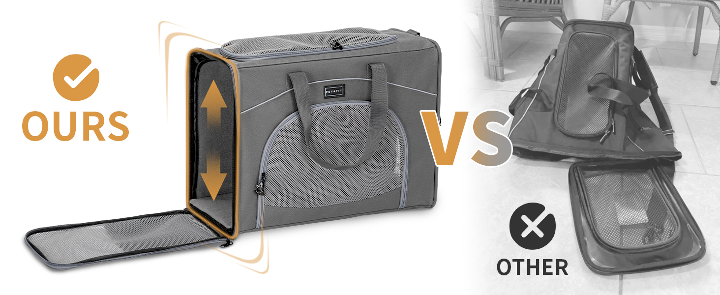 Транспортна сумка для собак та котів Petsfit 55x40x23 - переноска для тварин в літак, авто, поїзд (сірий)
