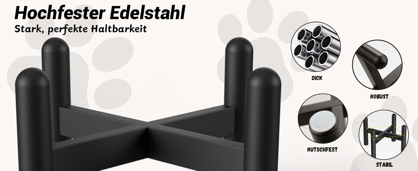 Підвищена годівниця для собак, керамічна миска для корму з нержавіючою підставкою - для маленьких та середніх собак, діаметр 15,5 см, об'єм 850 мл, білий колір