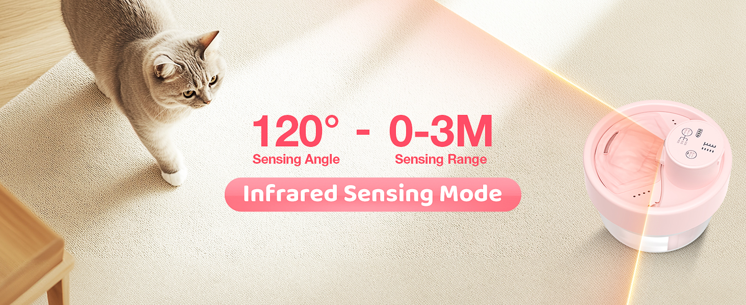 Джерело води для котів RUXAN, 2L, тихий, акумулятор 2200mAh, датчик руху, 3 режими, миска для води для кошенят та собак, білий (рожевий), поліестер
