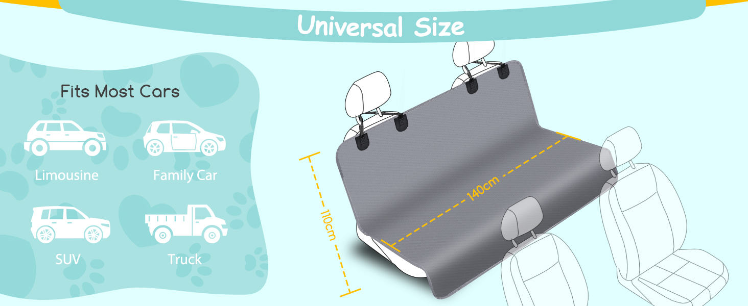 Чохли на сидіння для собак Nobleza: водонепроникні, зносостійкі, універсальні, 140x110 см (Сірий)