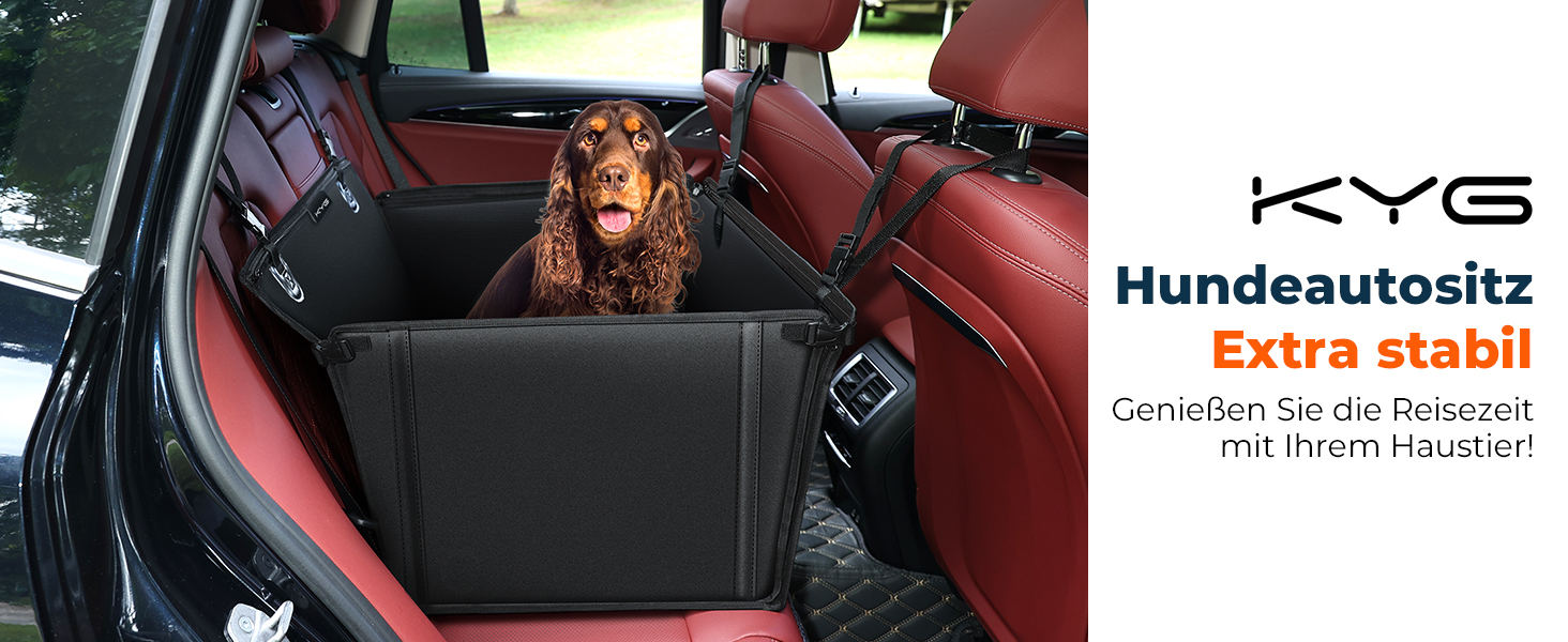 Автокрісло для собак KYG - стабільне, водовідштовхувальне, антиковзаюче, з 4 ременями, M (58x55x36 см)
