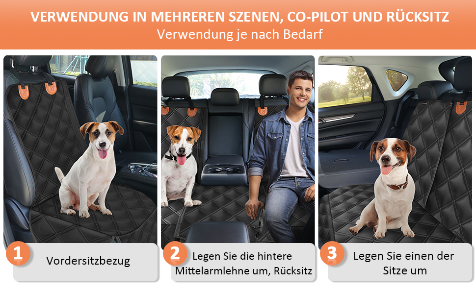 Захист для заднього сидіння автомобіля для собак KYG, водовідштовхувальний, знімний, сумісний з Isofix, 128x58x45 см