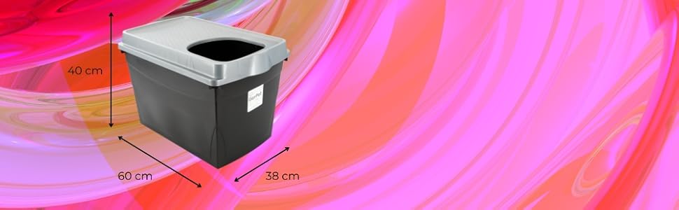 Котлові туалети для котів Hop In Jump-In XXL з верхнім входом, чорний