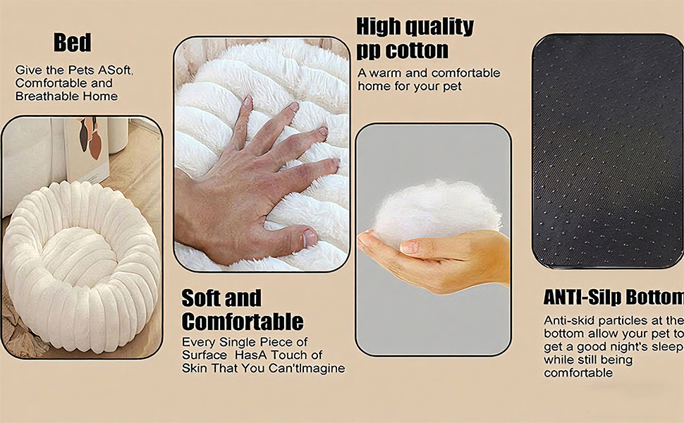 М'яке ліжко для домашніх тварин: ліжко для собак, ліжко для котів, кругла форма, пончик, корзина для собак, подушка для котів, ліжко для кошенят, тепле місце для сну, сірий колір, діаметр 60 см