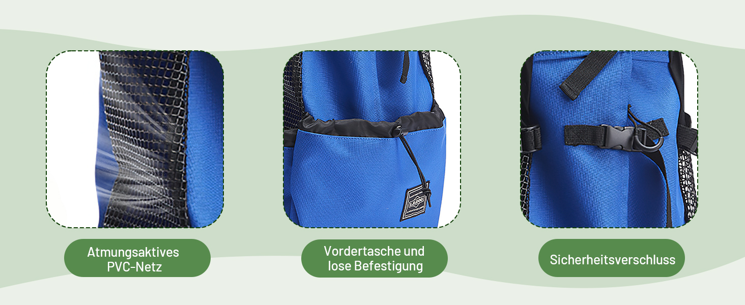 Рюкзак-переноска для собак ALLSOPETS, регульований, сірий шалфей, L