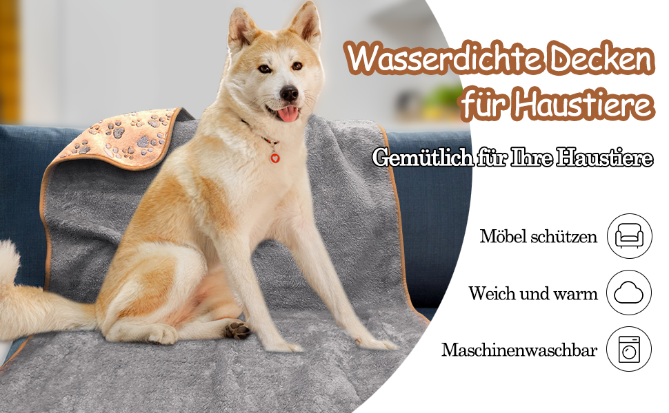 Водонепроникна собача ковдра HYLYUN (2 шт.) - м'яка флісова ковдра для собак, котів, цуценят. Розмір M (76x52 см)