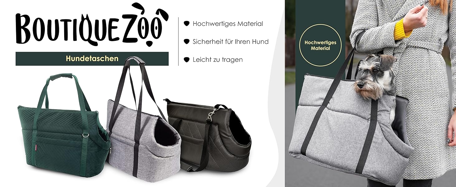 Сумочка для собак BOUTIQUE ZOO, переноска для цуценят - сіра, S (до 5 кг), L 34 x 22 x 26 см