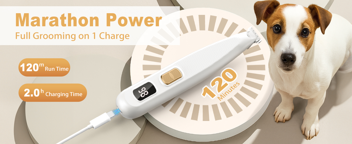 Триммер для лап собак YAZ EKY Leise - професійна машинка для грумінгу з LED-підсвічуванням, водонепроникний, USB-зарядка, для собак та котів